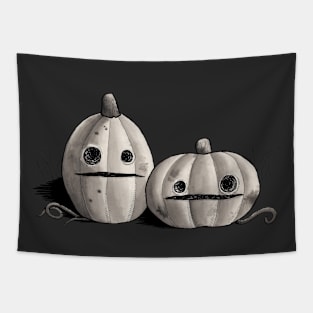 Old Friends - Pumpkins in Black and Grey Tapestry