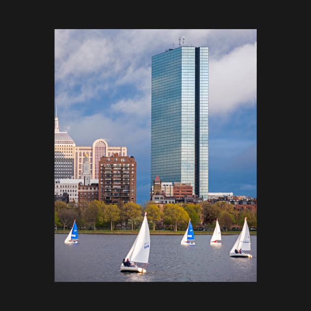 Lean into it- Sailboats by the Hancock on the Charles River Boston MA by WayneOxfordPh