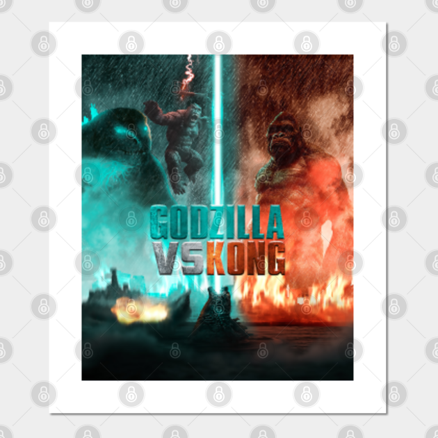Godzilla Vs King Kong Godzilla Vs Kong Poster Und Kunst Teepublic De