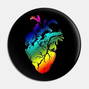 Heart Human Anatomy raimbow prideshirt Pin