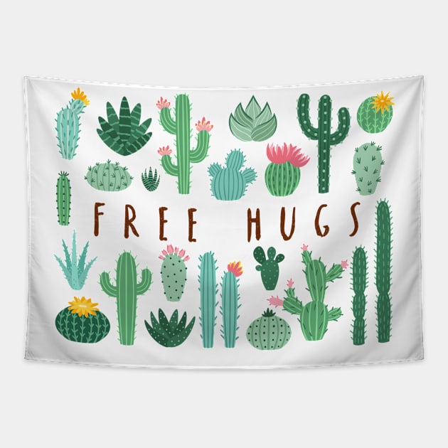 Free Hugs - Cacti Collection Tapestry by Plantitas