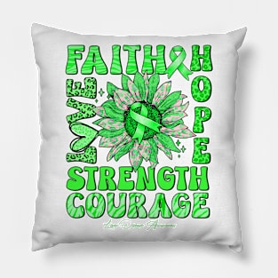 Liver Disease Awareness - Sunflower strong faith love Pillow