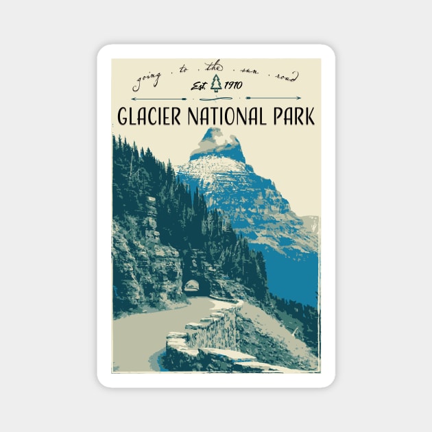 Glacier National Park - Going to the Sun Road Magnet by loudestkitten