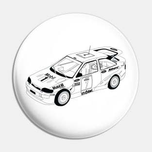 Ford Escort Black Outline Pin