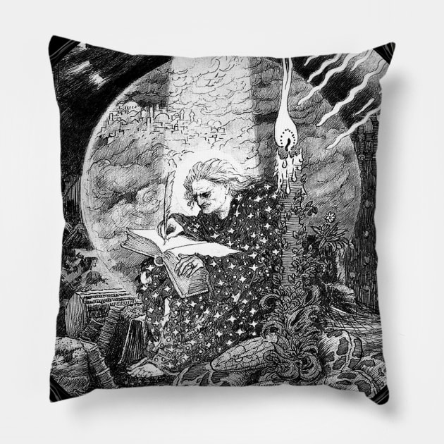 Psyclopean - Ex Oblivione - Lovecraft Exclusive Design - Dark Ambient Dungeon Synth Pillow by AltrusianGrace