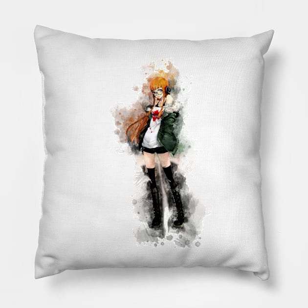 Persona 5 Royal - Futaba (Watercolor) Pillow by Stylizing4You