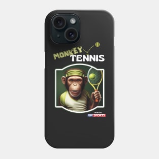 Monkey Tennis Funny Print on Black Phone Case