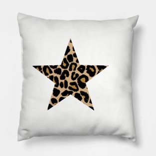 Textured Traditional Coloured Leopard Print Star Pillow