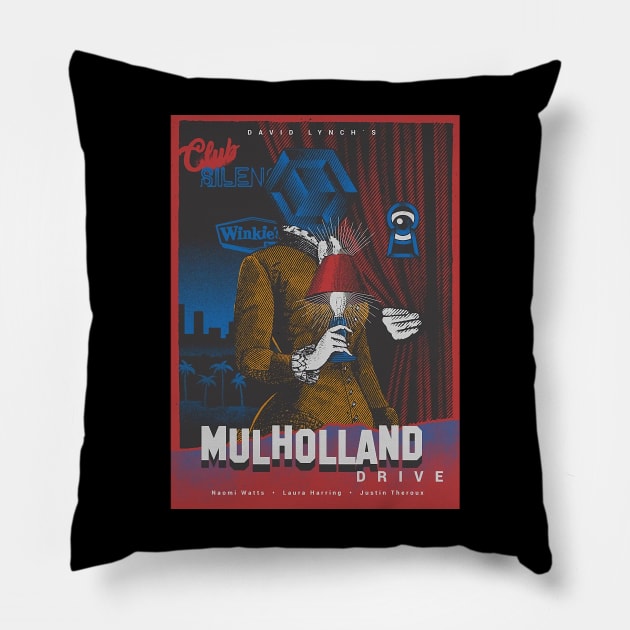 Japanese Mulholland Drive Pillow by Aishece