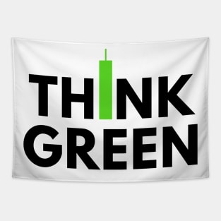 Think Green (Candle Stick) Black Tapestry