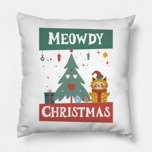 Meowdy Christmas Pillow