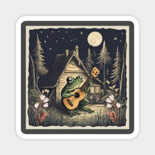 Frog Playing Ukulele Magnet