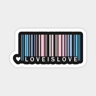 Transgender Pride LGBT Love is Love Barcode Design Magnet