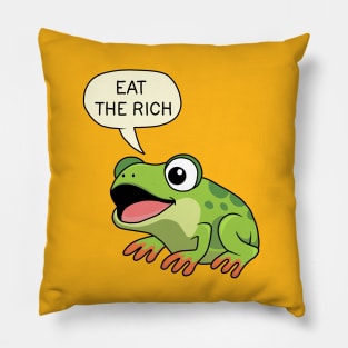 Eat The Rich - Frog Pillow