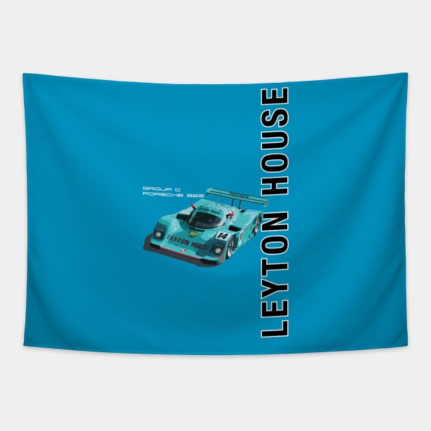 Retro Le Mans 24 Hours T-Shirt - Leyton House 962 Group C Design Tapestry by funkymonkeytees