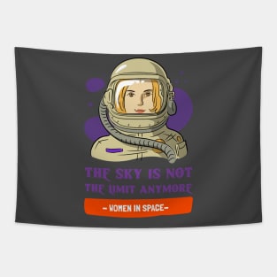 Female Astronaut Women in Space Tapestry