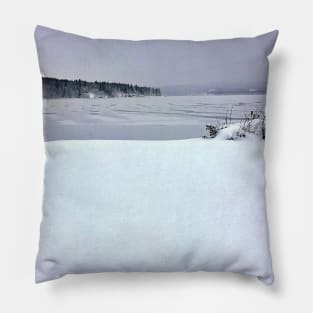 Great White North - A Very Cold Day on a Northern Canadian Lake Pillow