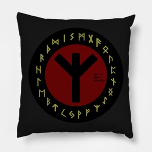 Red Elhaz Futhark Rune Symbol Pillow