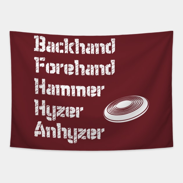 Backhand Disk Golf Throw Tapestry by TriHarder12