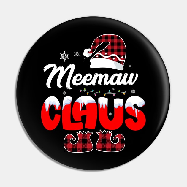 Meemaw Claus Santa Christmas Matching Family Pajama Funny Gift Pin by gaustadabhijot