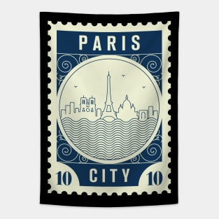 Paris Stamp Design Tapestry