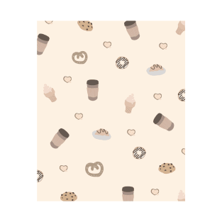 Cute naive simple food patterns Cake, Coffee T-Shirt