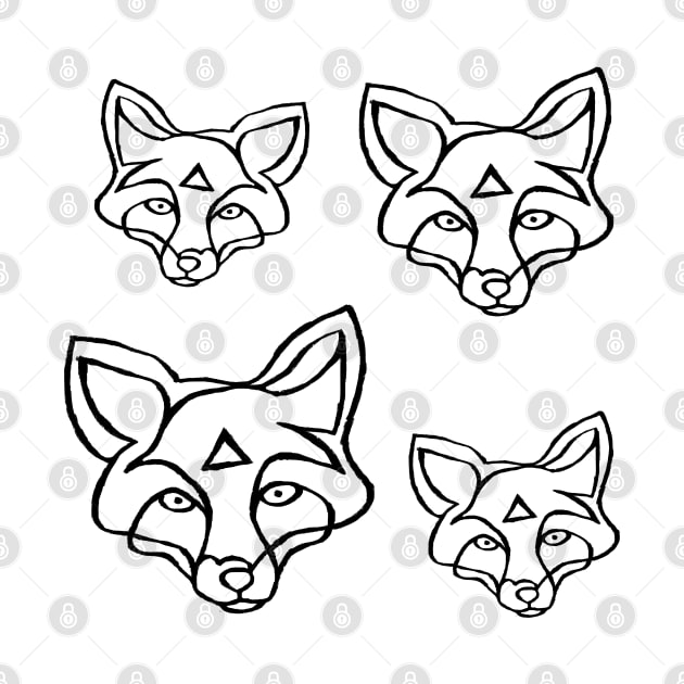 Minimal Fox Pattern, Fox Pack by badlydrawnbabe