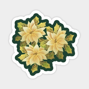 Golden Poinsettias Magnet