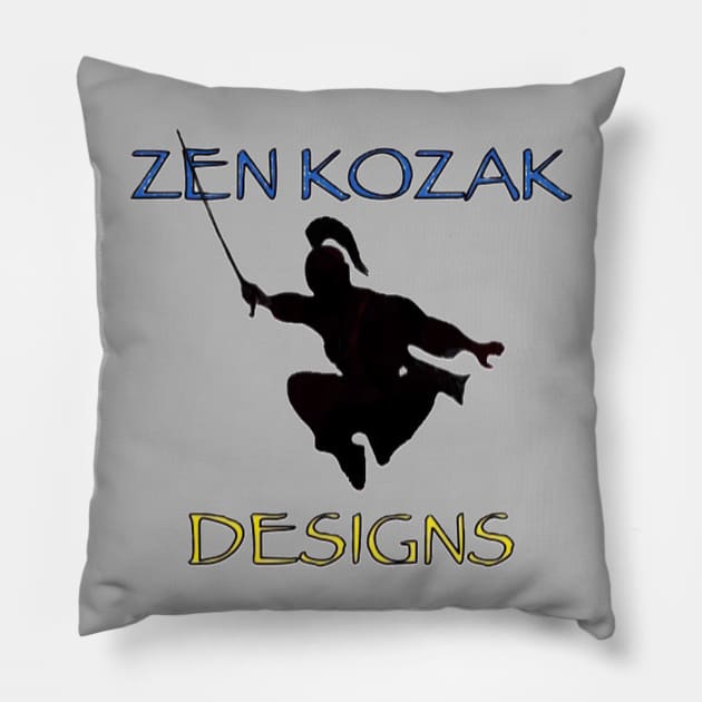 ZEN KOZAK DESIGNS LOGO Pillow by TheZenKozak