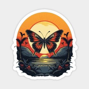 Butterfly and Sunrise Magnet