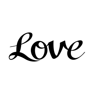 Love Script in Black T-Shirt