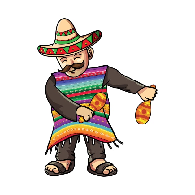 Funny Cinco De Mayo Sombrero Mexican Flosing Poncho T-shirt by garrettbud6