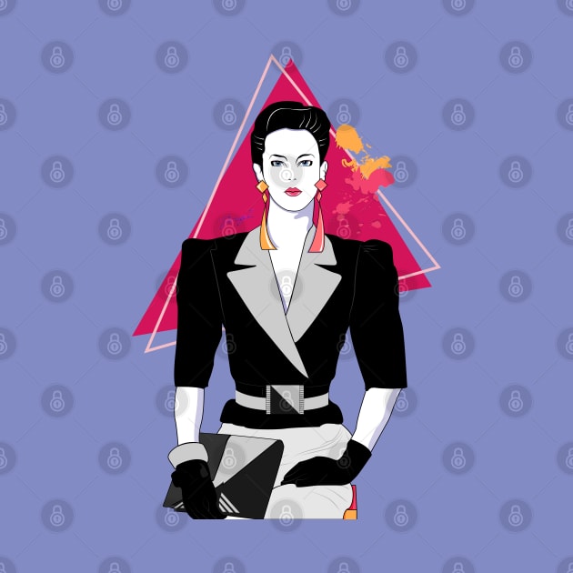 Office Lady 80s Patrick Nagel by di-age7