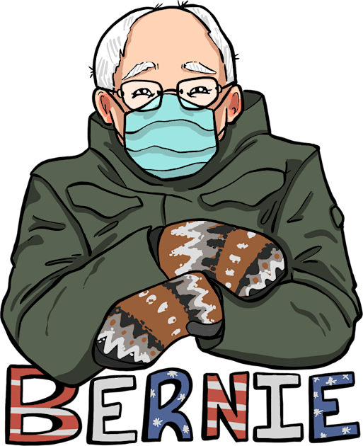 Bernie and his mittens Kids T-Shirt by Alexandra Franzese