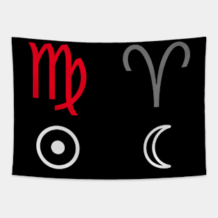 Virgo Sun Aries Moon Zodiac Sign Tapestry