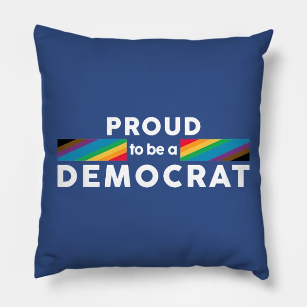 Proud to be a Democrat Intersectional Pride Flag Dark Version Pillow by magentasponge