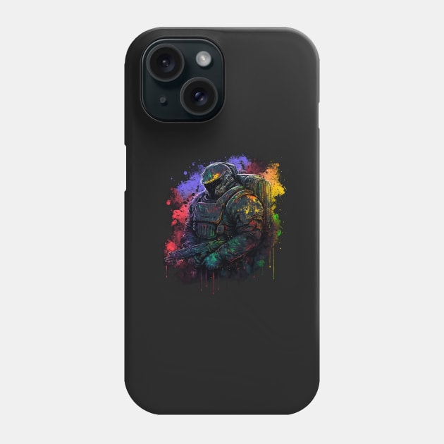 Galactic Guardian: Space Marine Graffiti Phone Case by Abili-Tees