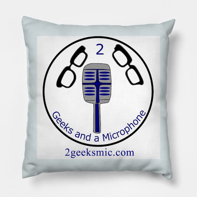 2 geeks logo with web address Pillow by 2geeks