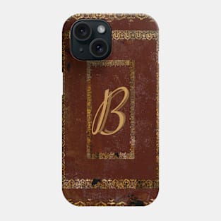 Old Leather Look Book Cover Monogrammed Letter B Phone Case