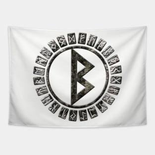 Berkana Rune and Alphabet on Birch Tapestry