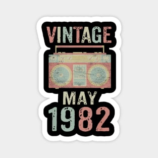 Born May 1982 Vintage Birthday Retro Ghetto Blaster Magnet