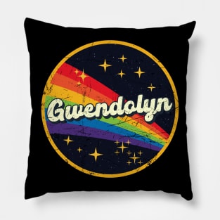 Gwendolyn // Rainbow In Space Vintage Grunge-Style Pillow