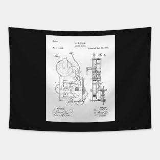 Alarm Clock Patent - Clockmaker Chronometer Art - White Tapestry