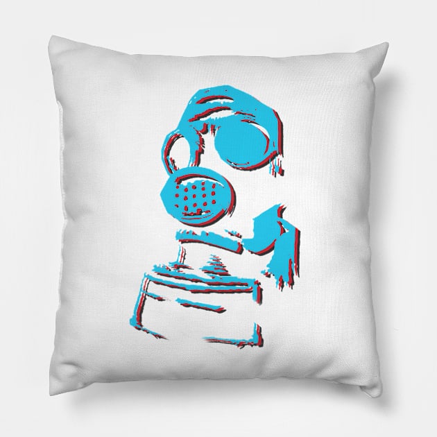 Colour Graphic Gasmask Pillow by Roosiff