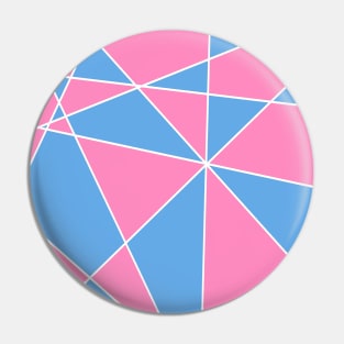 Pastel Pink And Blue Geometric Pattern Pin