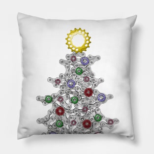 Bike Chain Cycling Christmas Tree Pillow