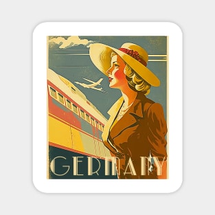 Germany Woman Vintage Travel Art Poster Magnet