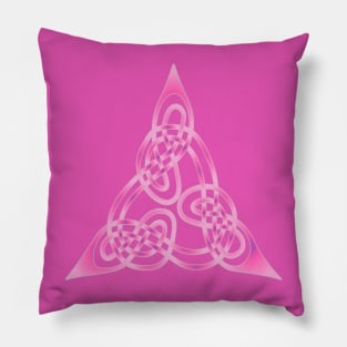 Triangle Knot With Doubled Threads Pink Pillow
