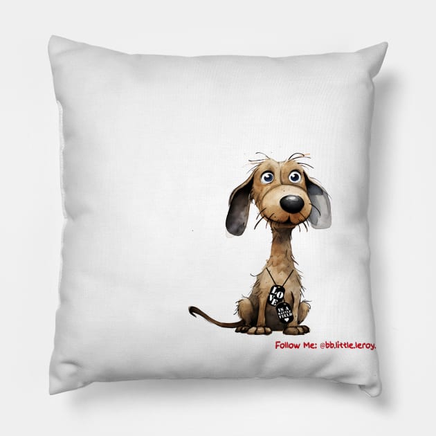 Love Is A Battlefield Dachshund Lived To Tell Pillow by Long-N-Short-Shop