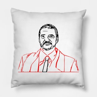 Pedro Pascal Line art Pillow